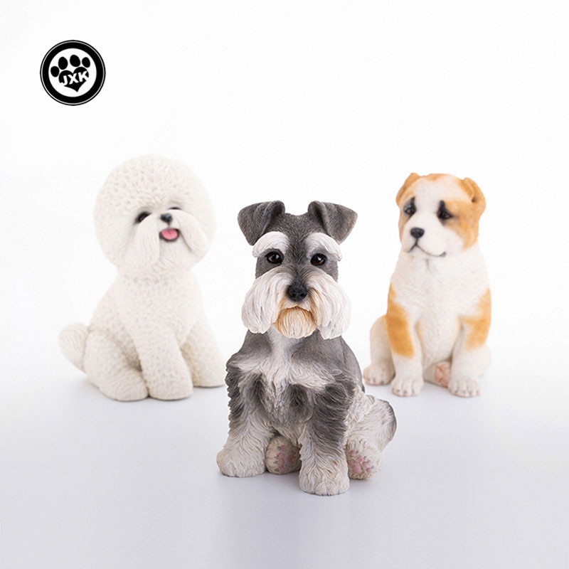 1/6 Scale Shepherd Dog Model Miniature Schnauzer/Bichon/ Toy Fit for Action Figure Toys Accessories Resin Ornaments Gifts